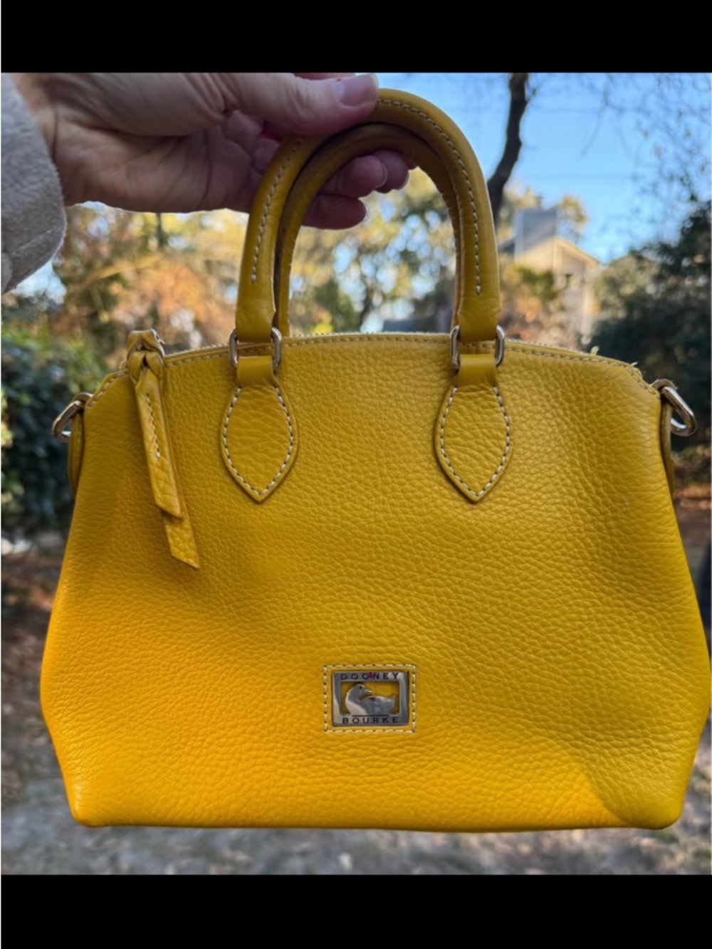 Dooney & Bourke Yellow Pebbled Leather Satchel